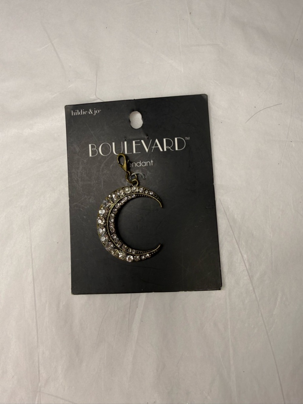 Boulevard Crystal Crescent Moon Pendant